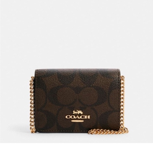 COACH Signature Mini Wallet on a Chain - Picture 5 of 5